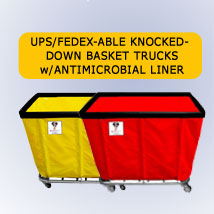 UPS/FEDEX-ABLE KNOCKED-DOWN BASKET TRUCKS w/ANTIMICROBIAL LINER
